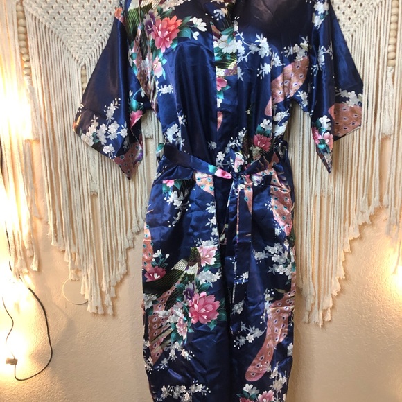 Zhong Sang Blue Peacock Robe. Size Medium. - Picture 2 of 9